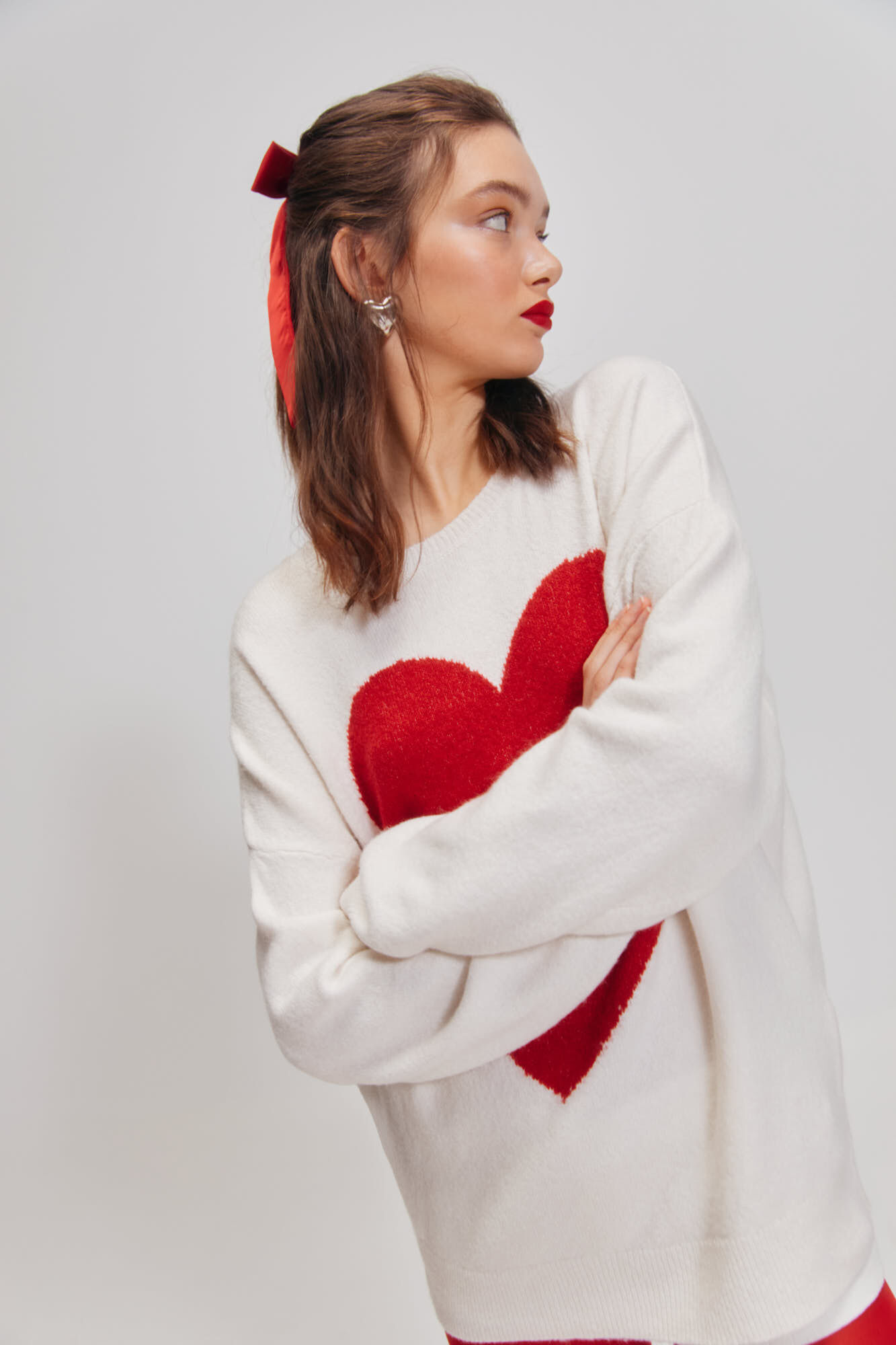 Springfield Su&eacute;ter coraz&oacute;n intarsia blanco