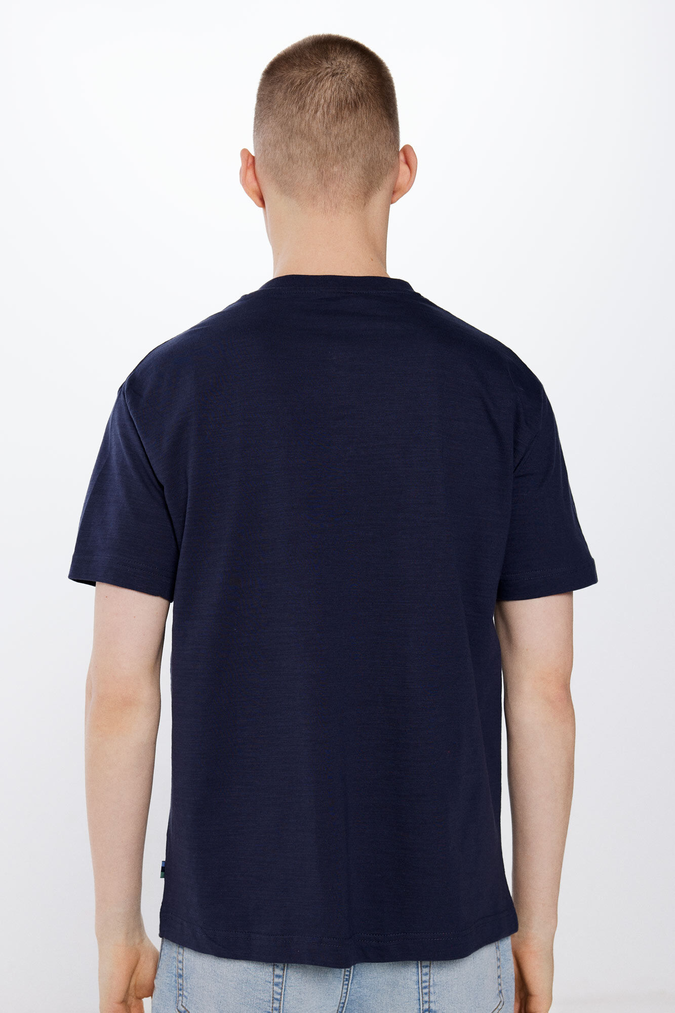 Springfield Playera cuello panadero azul