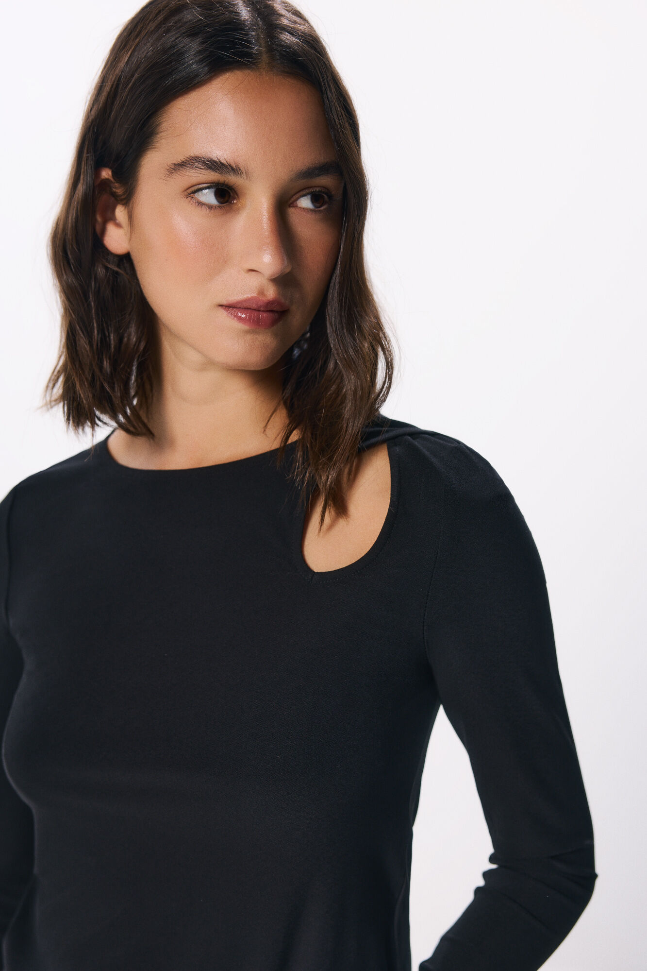 Springfield Playera abertura l&aacute;grima negro
