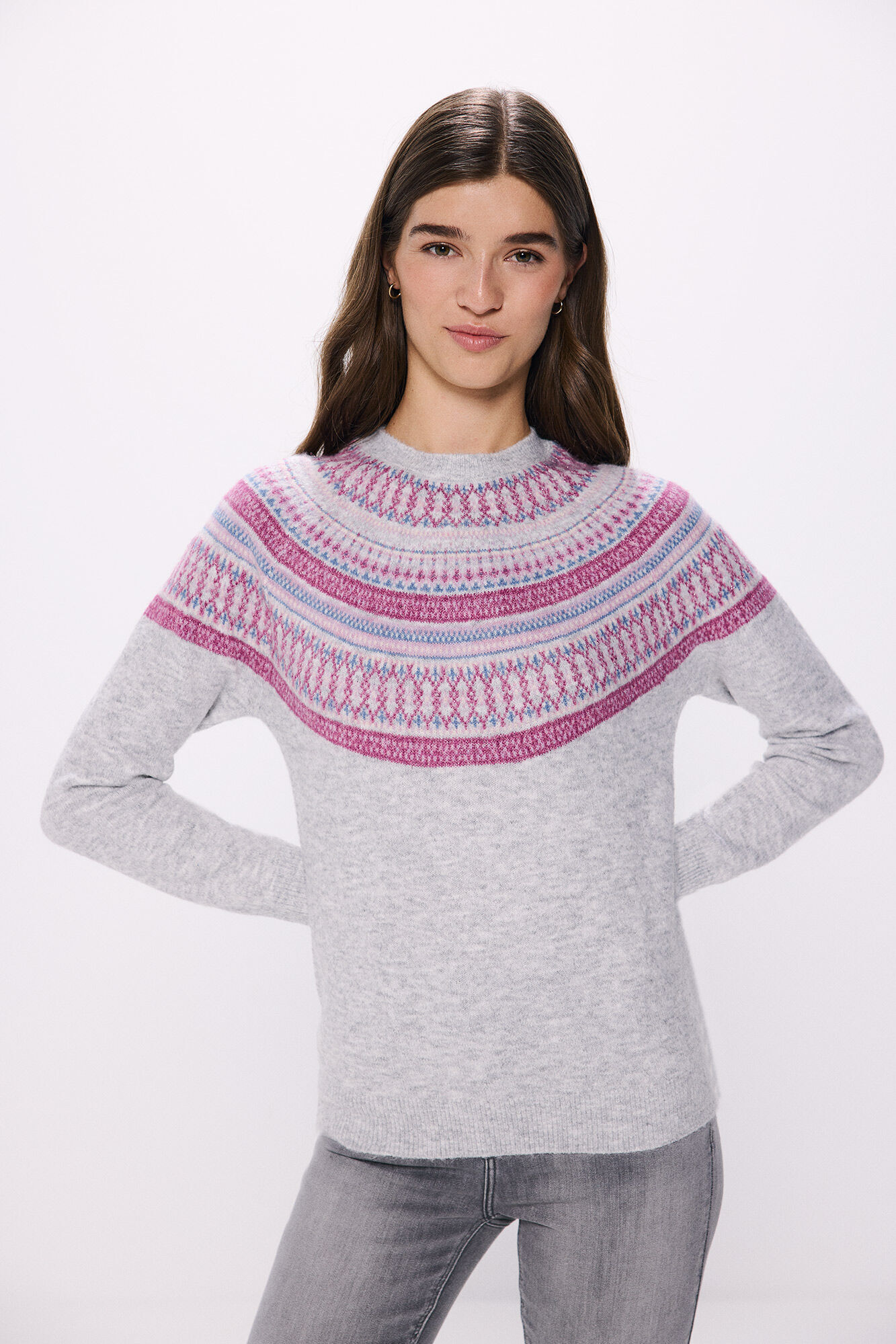 Springfield Su&eacute;ter cenefas jacquard violeta
