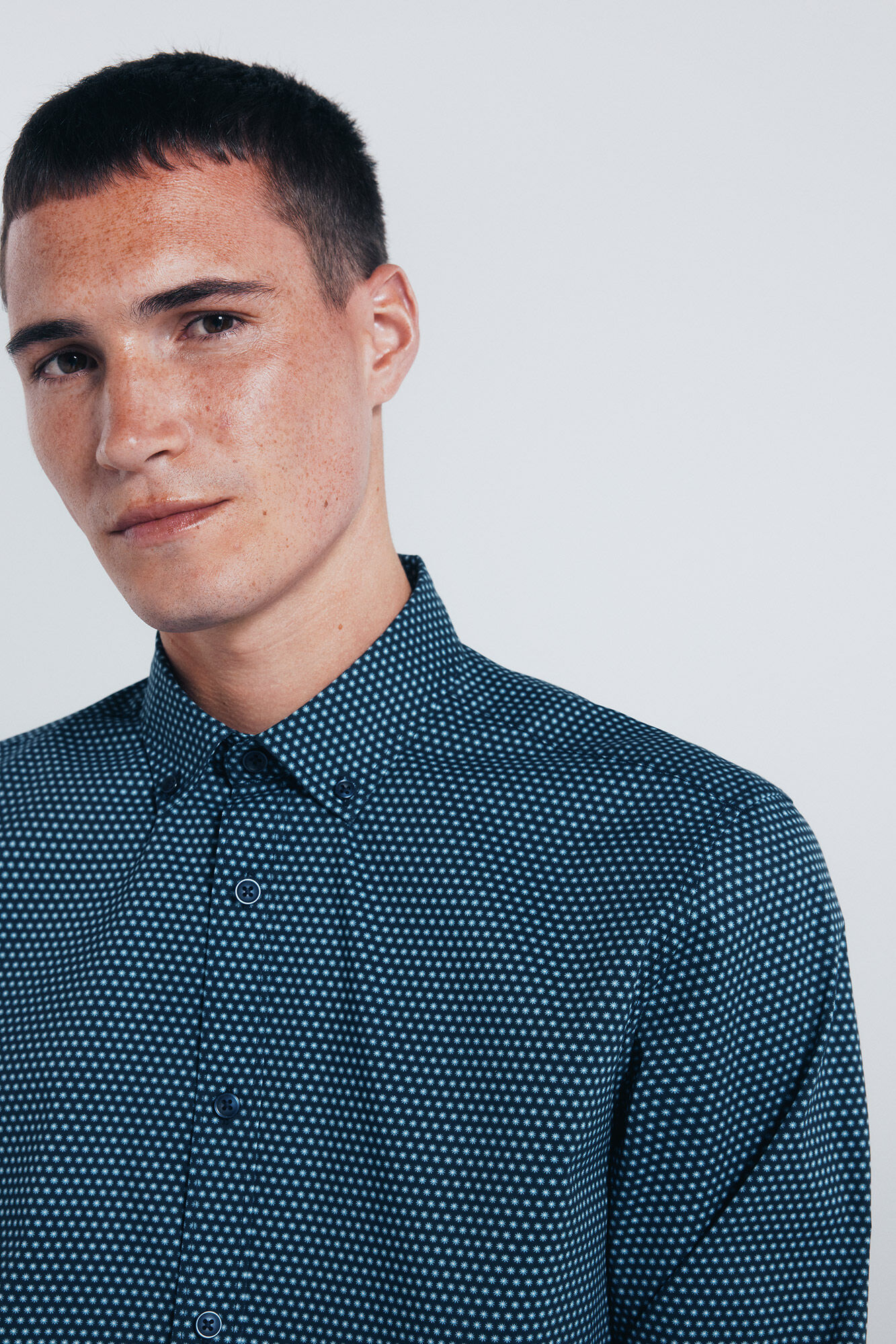 Springfield Camisa de popel&iacute;n con estampado azul