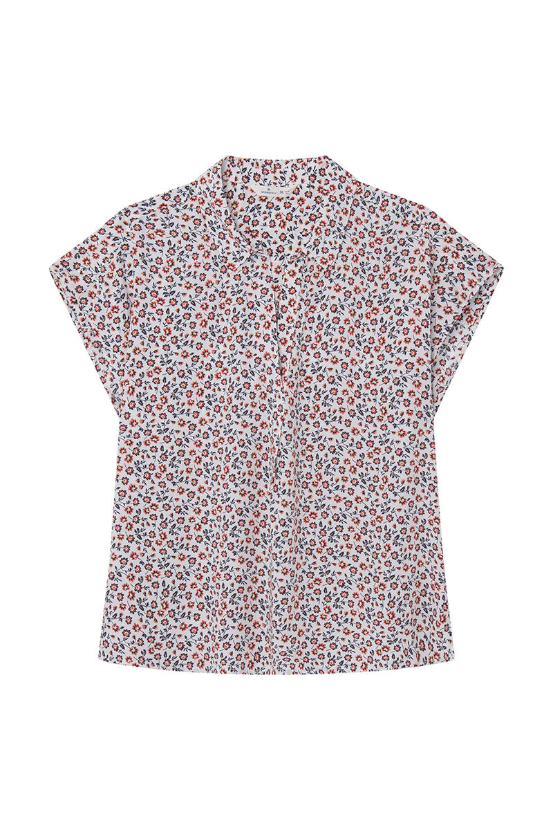 Springfield Blusa polera estampada naranja