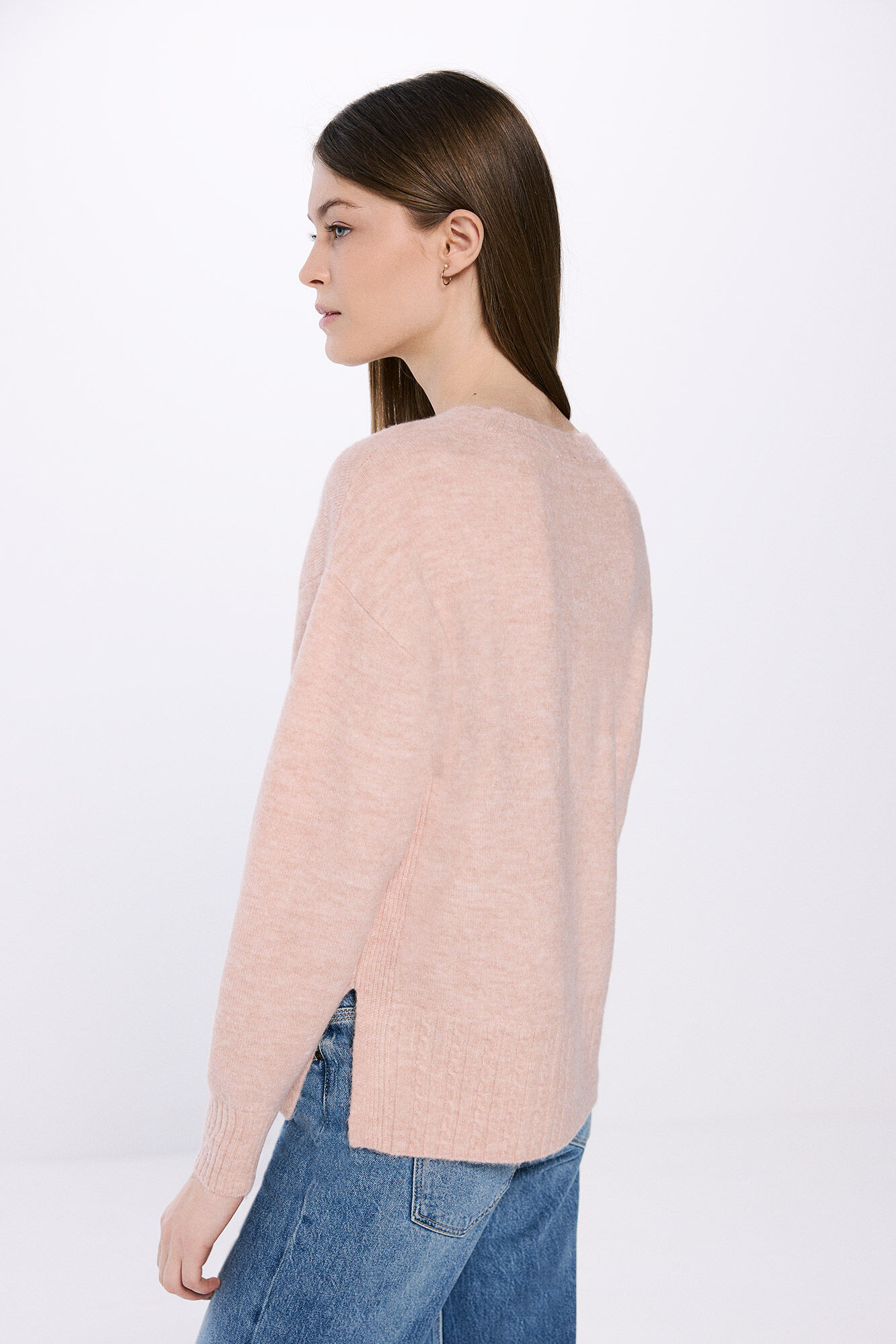 Springfield Su&eacute;ter dobladillo rayas relieve rosa