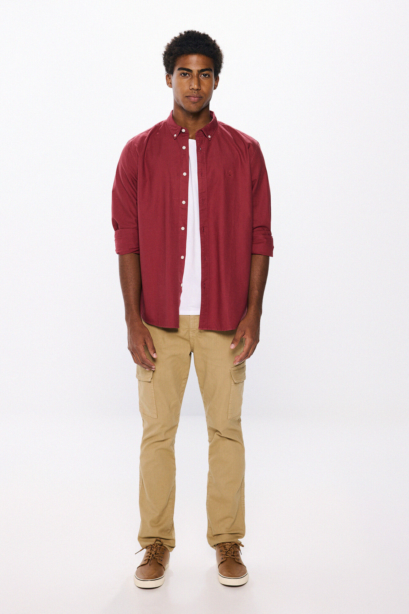 Springfield Pantal&oacute;n cargo lavado slim fit beige