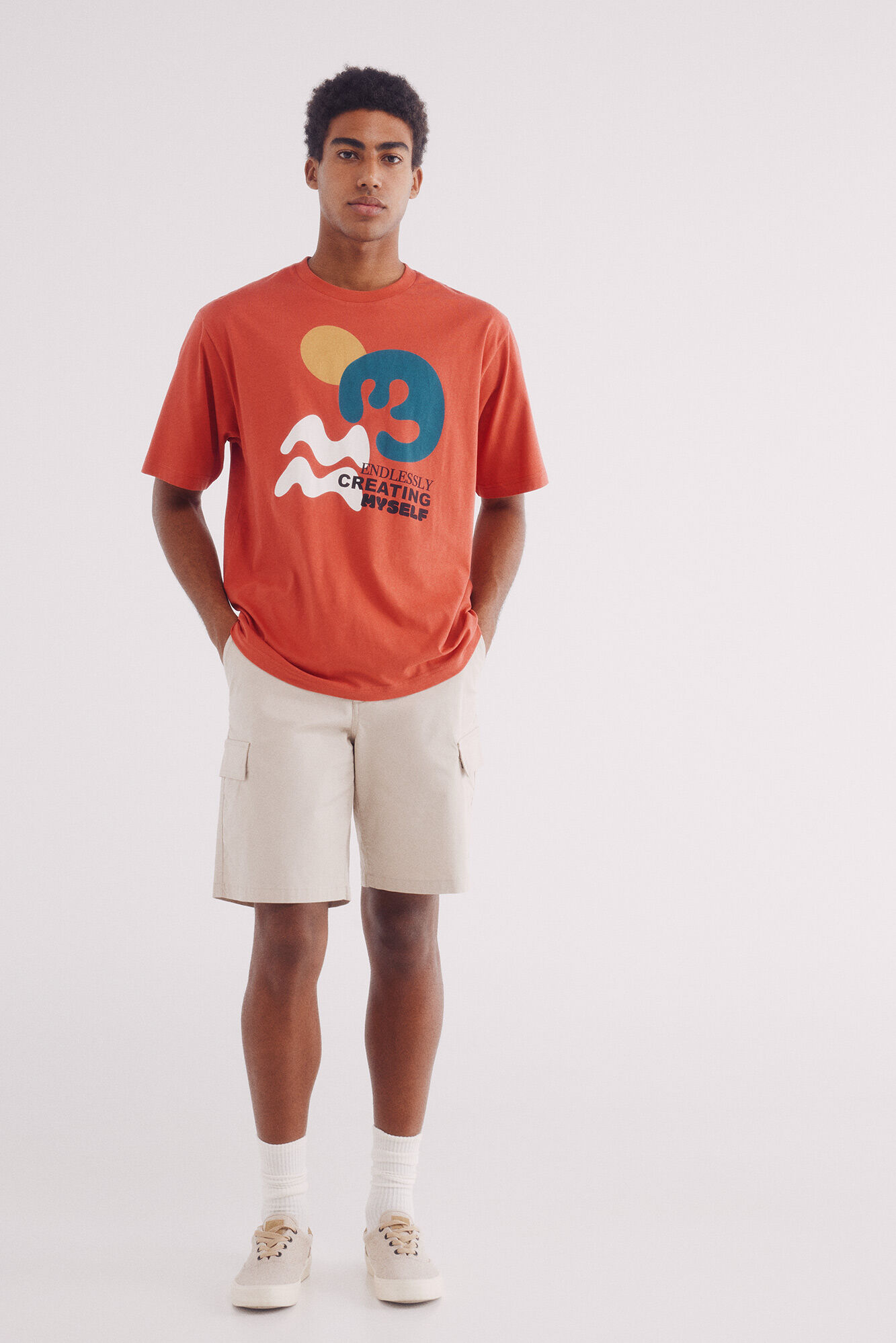 Springfield Camiseta motivo formas rojo