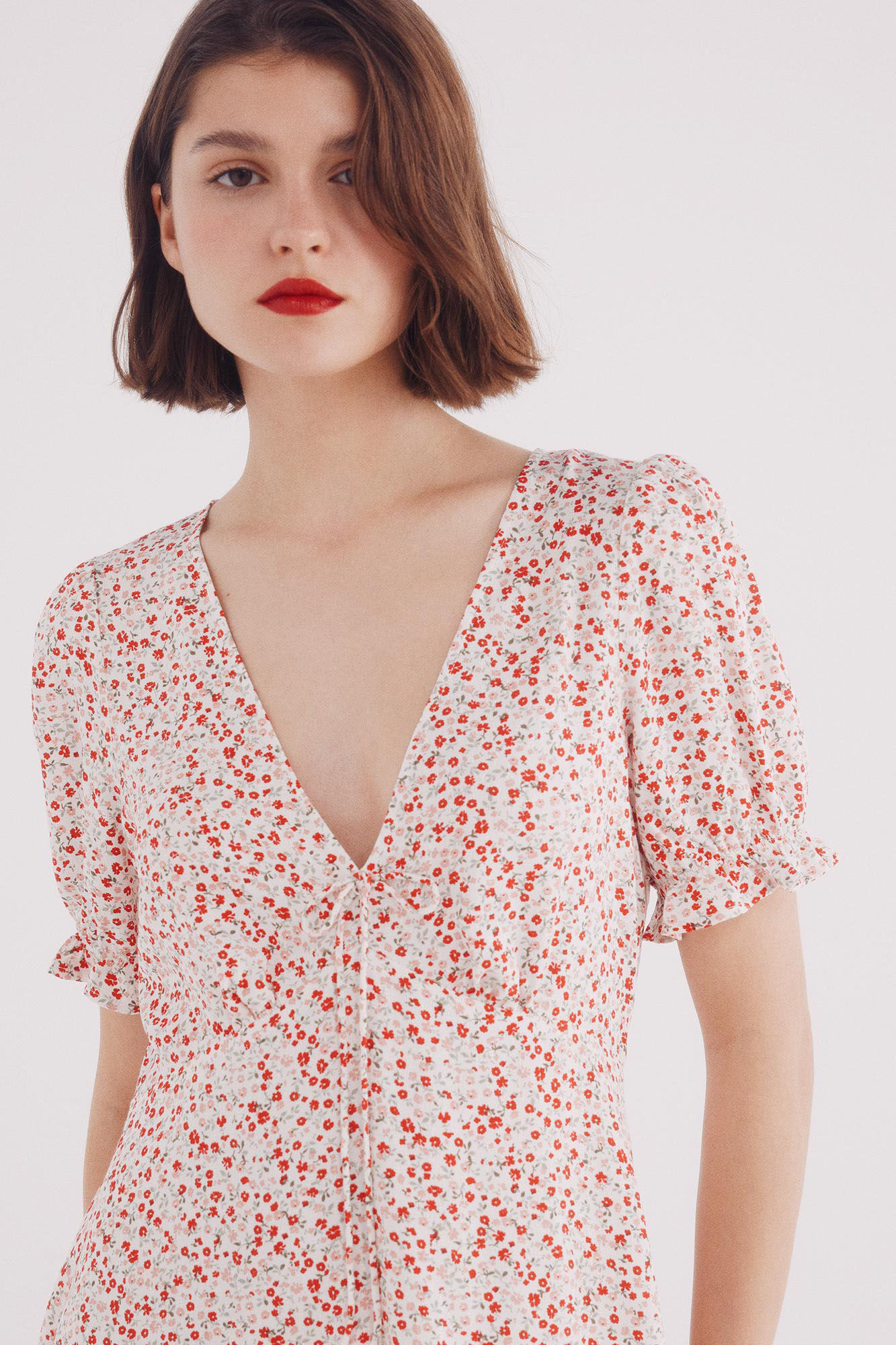 Springfield Vestido corto estampado blanco