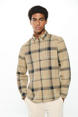Springfield Camisa cuadros beige