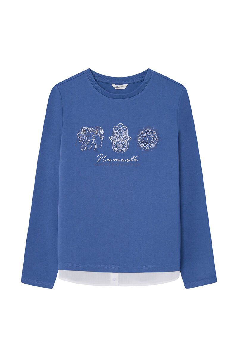 Springfield Sudadera &Eacute;tnica Bimateria azul