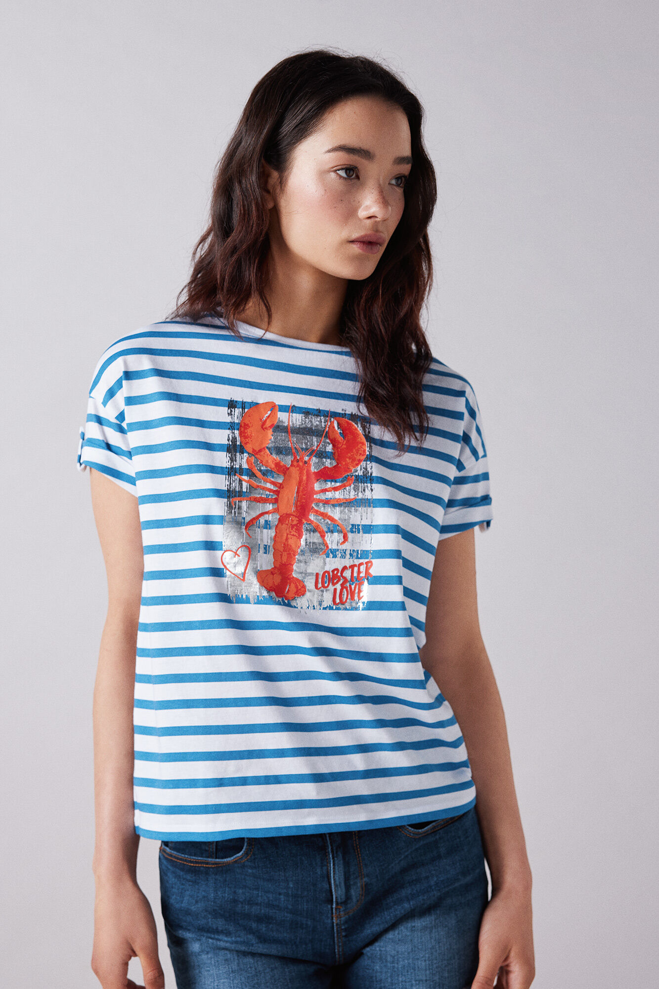 Springfield Playera Gr&aacute;fica Manga Vuelta Bot&oacute;n
