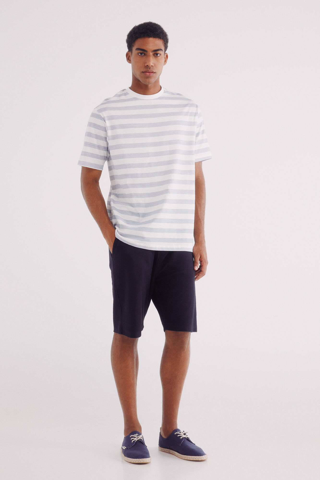 Springfield Playera microrraya azul tinta
