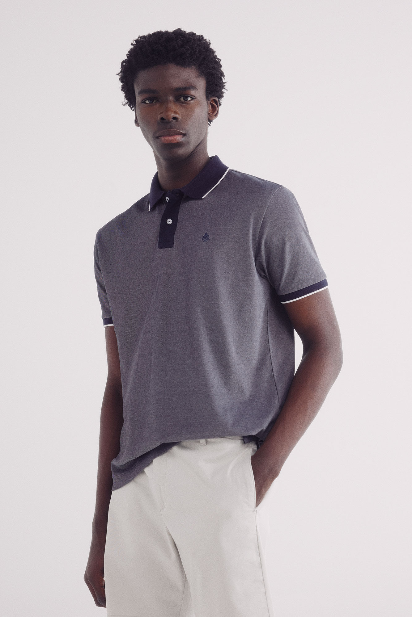 Springfield Polo oxford cuello contraste regular fit marino