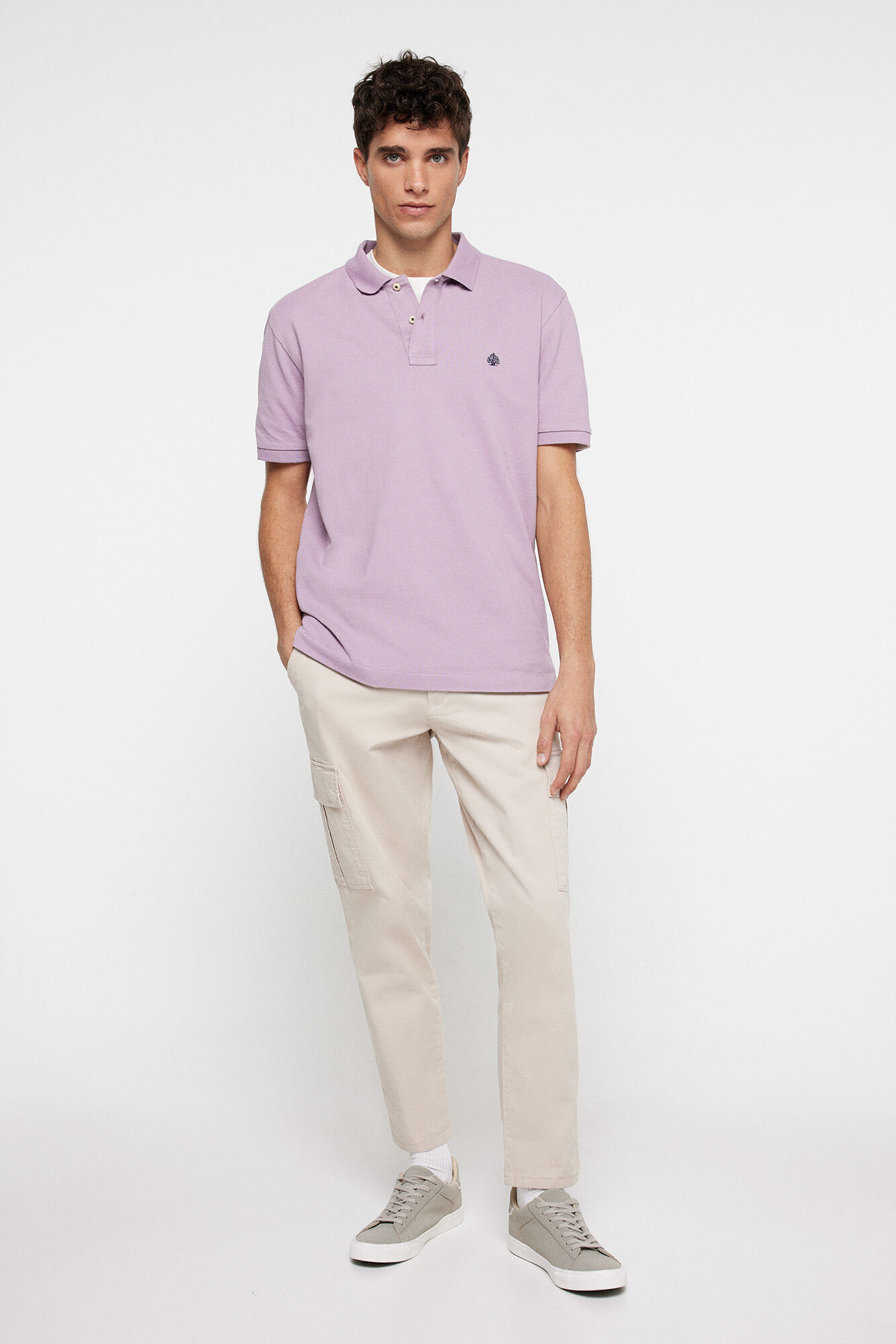 Springfield Polo piqu&eacute; b&aacute;sico regular fit morado/lila