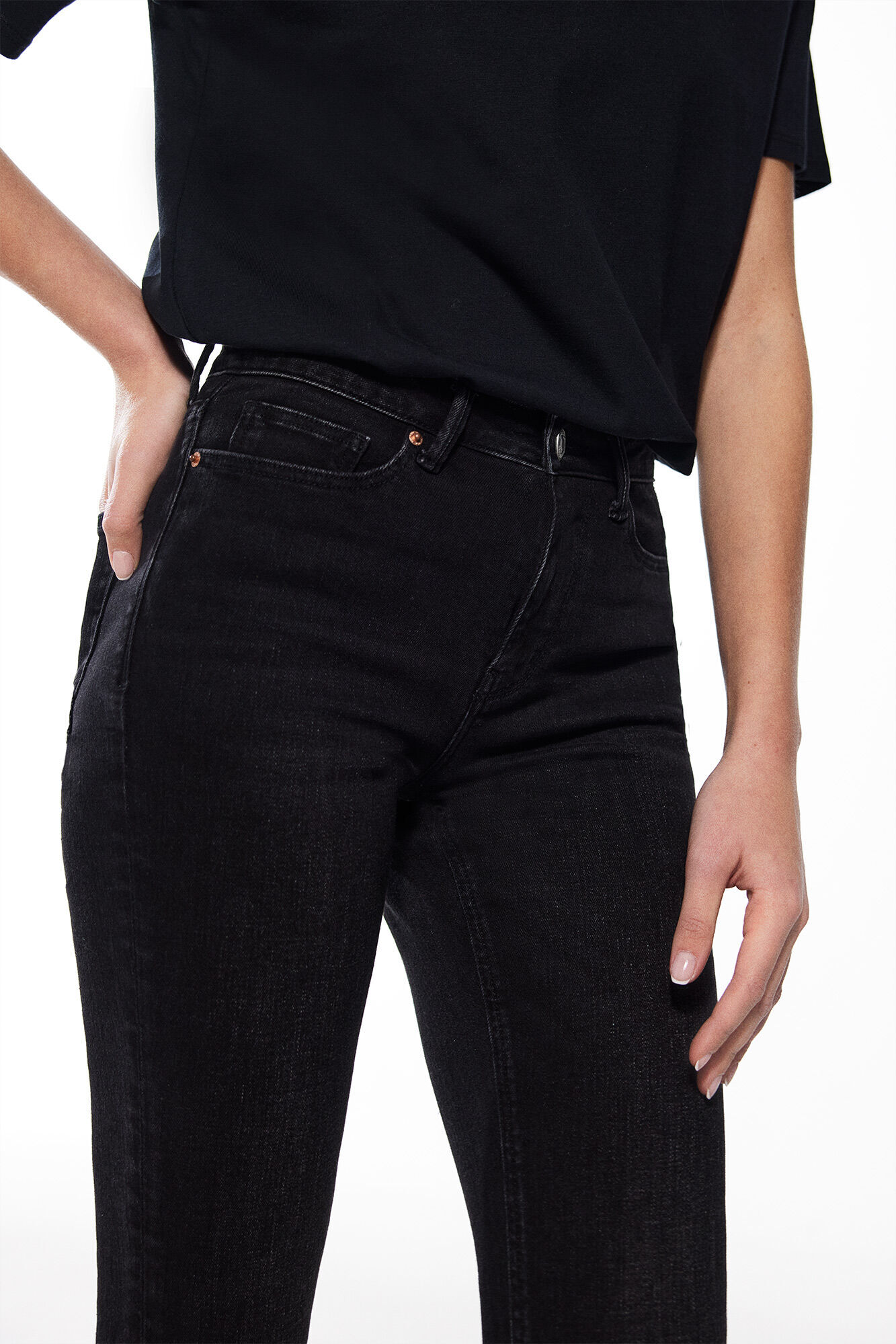 Springfield Jeans Slim Cropped negro