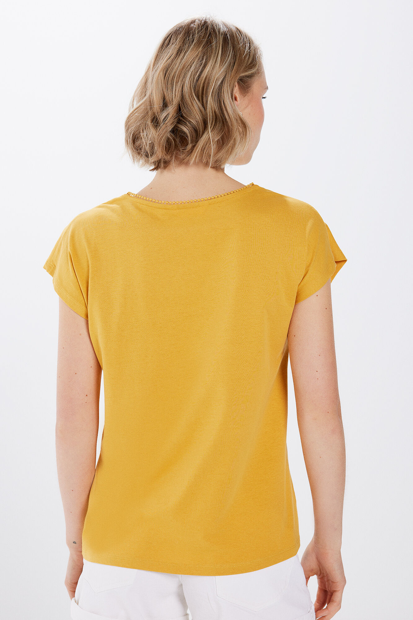 Springfield Playera lace delantero amarillo