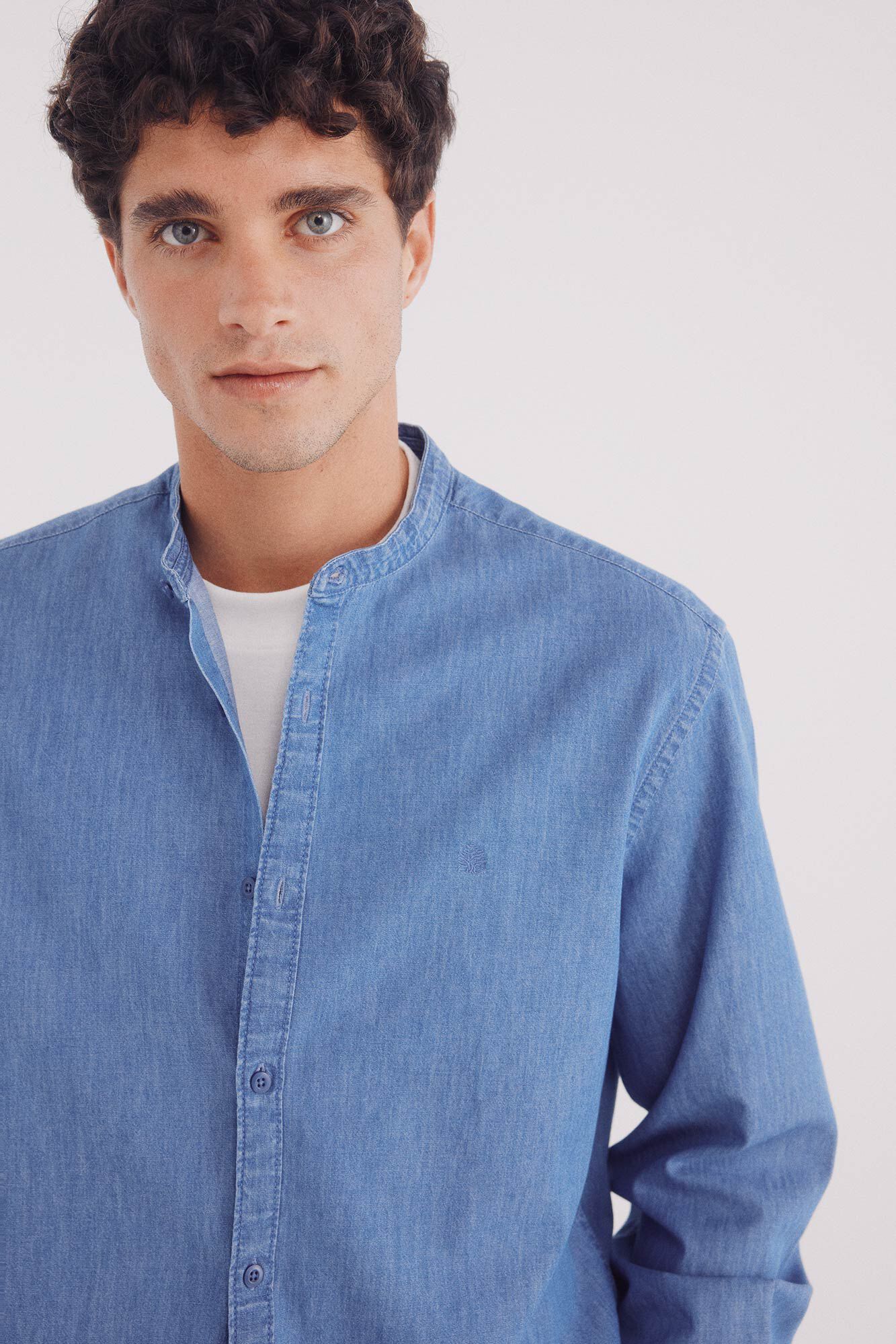 Springfield Camisa denim mao