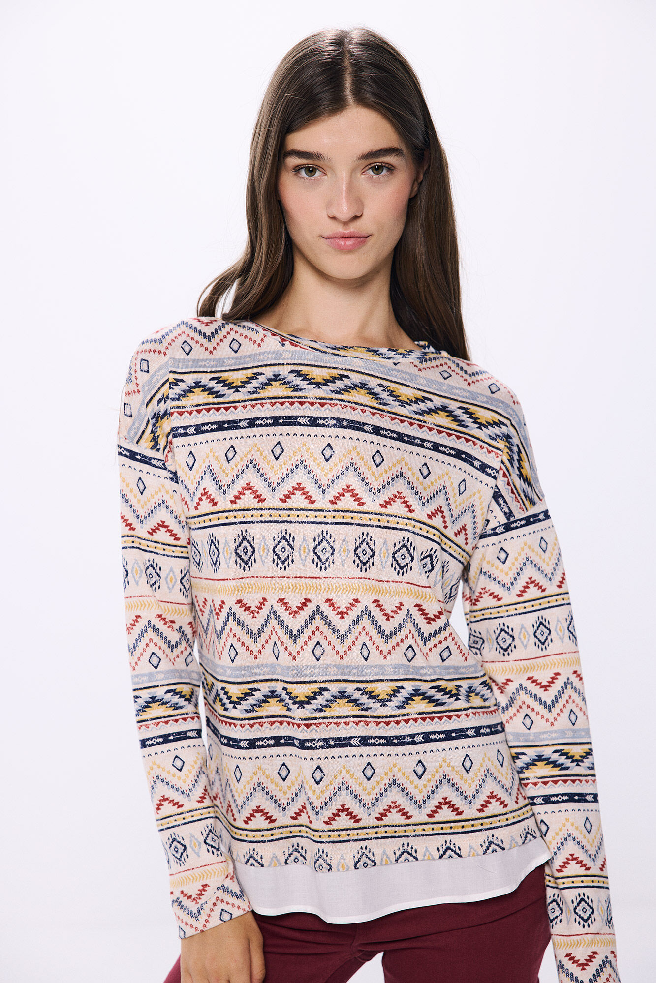 Springfield Playera combinada estampada