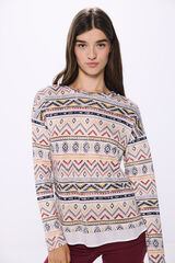 Springfield Playera combinada estampada caf&eacute;