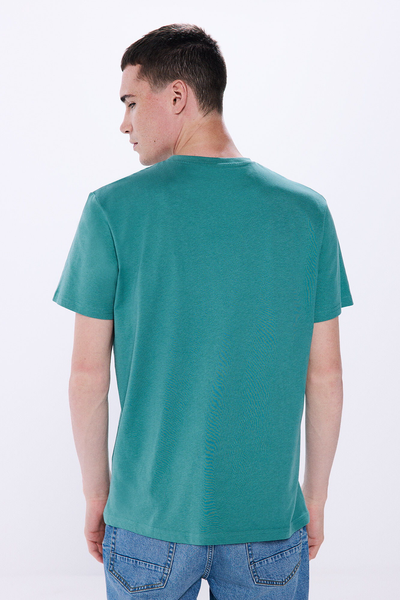 Springfield Playera b&aacute;sica cuello redondo verde