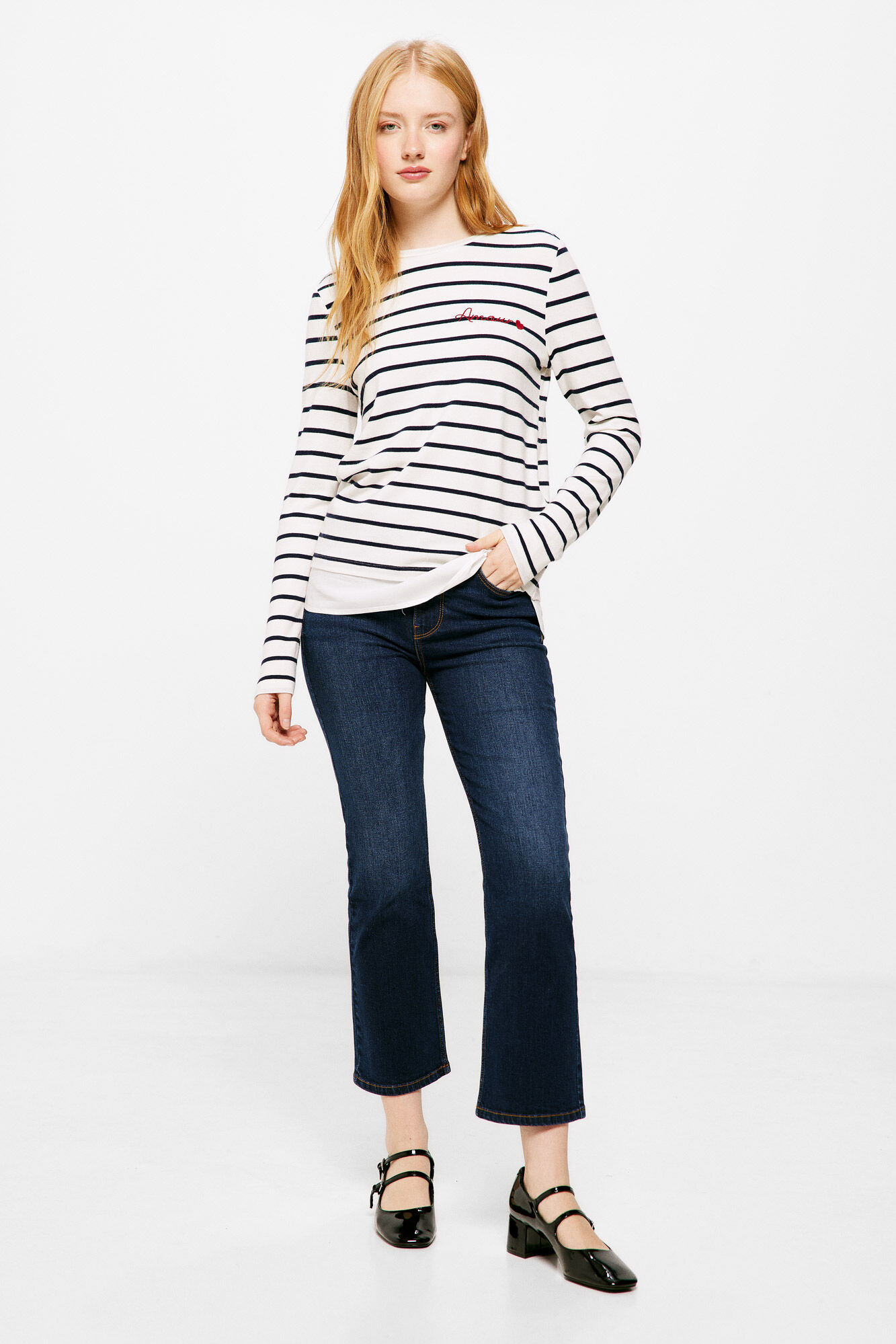 Springfield Playera "amour" rayas estampado