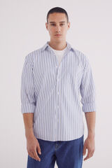 Springfield Camisa rayas popel&iacute;n azulado