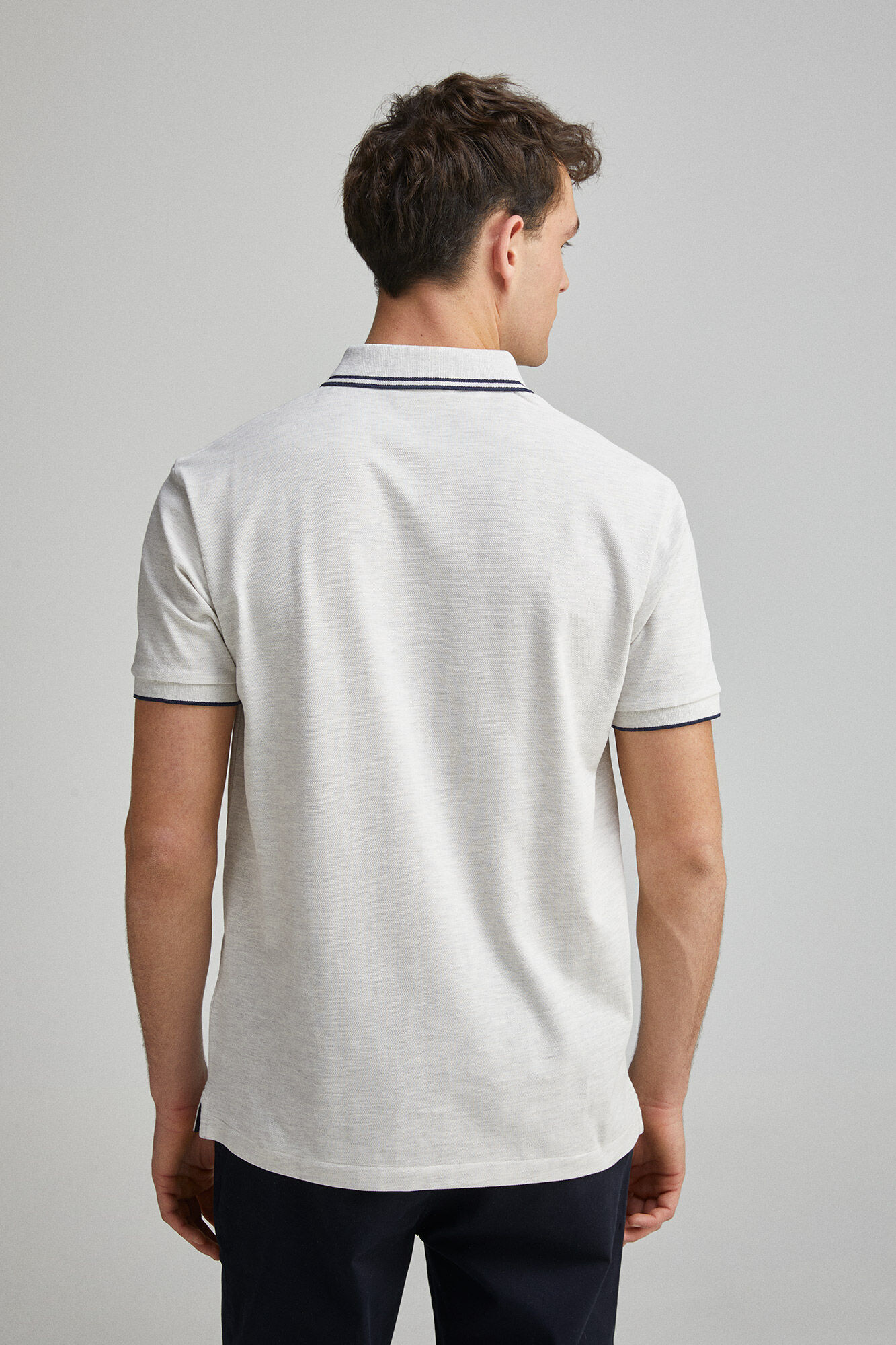 Springfield Polo piqu&eacute; detalles contraste regular fit gris