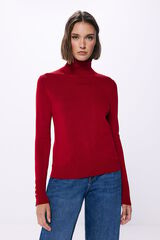 Springfield Su&eacute;ter cuello alto botones pu&ntilde;o rojo