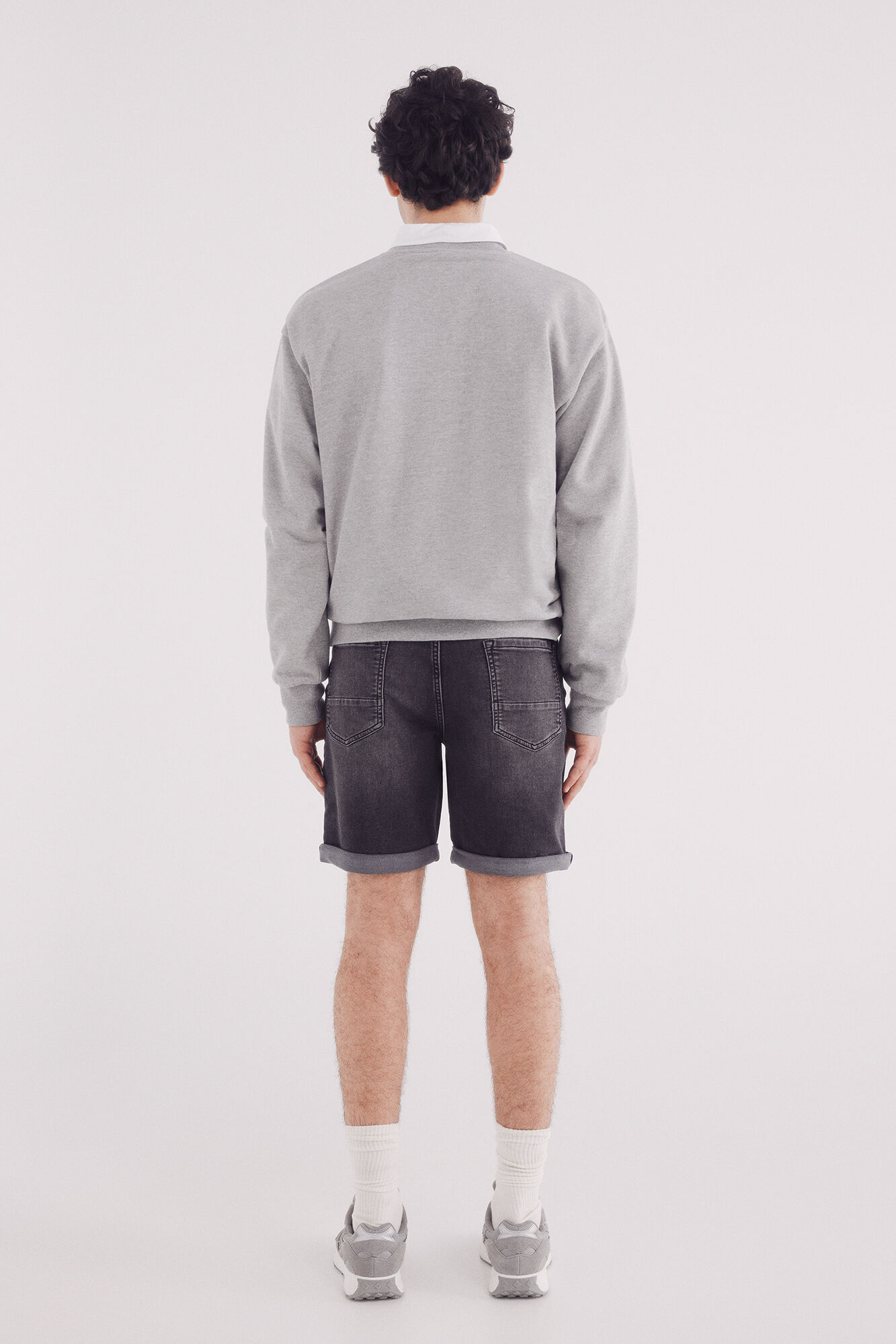 Springfield Bermudas denim en knit denim negro lavado gris