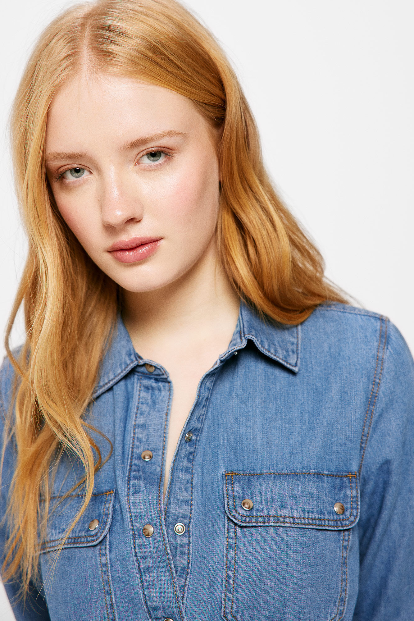 Springfield Vestido denim camisero