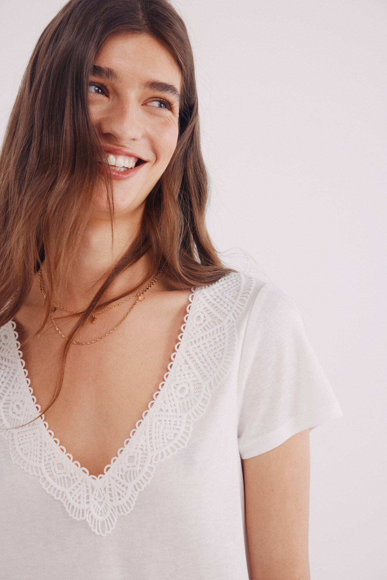 Springfield Playera escote crochet