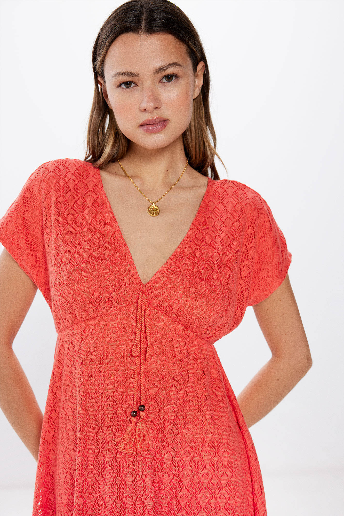 Springfield Vestido midi t&uacute;nica crochet