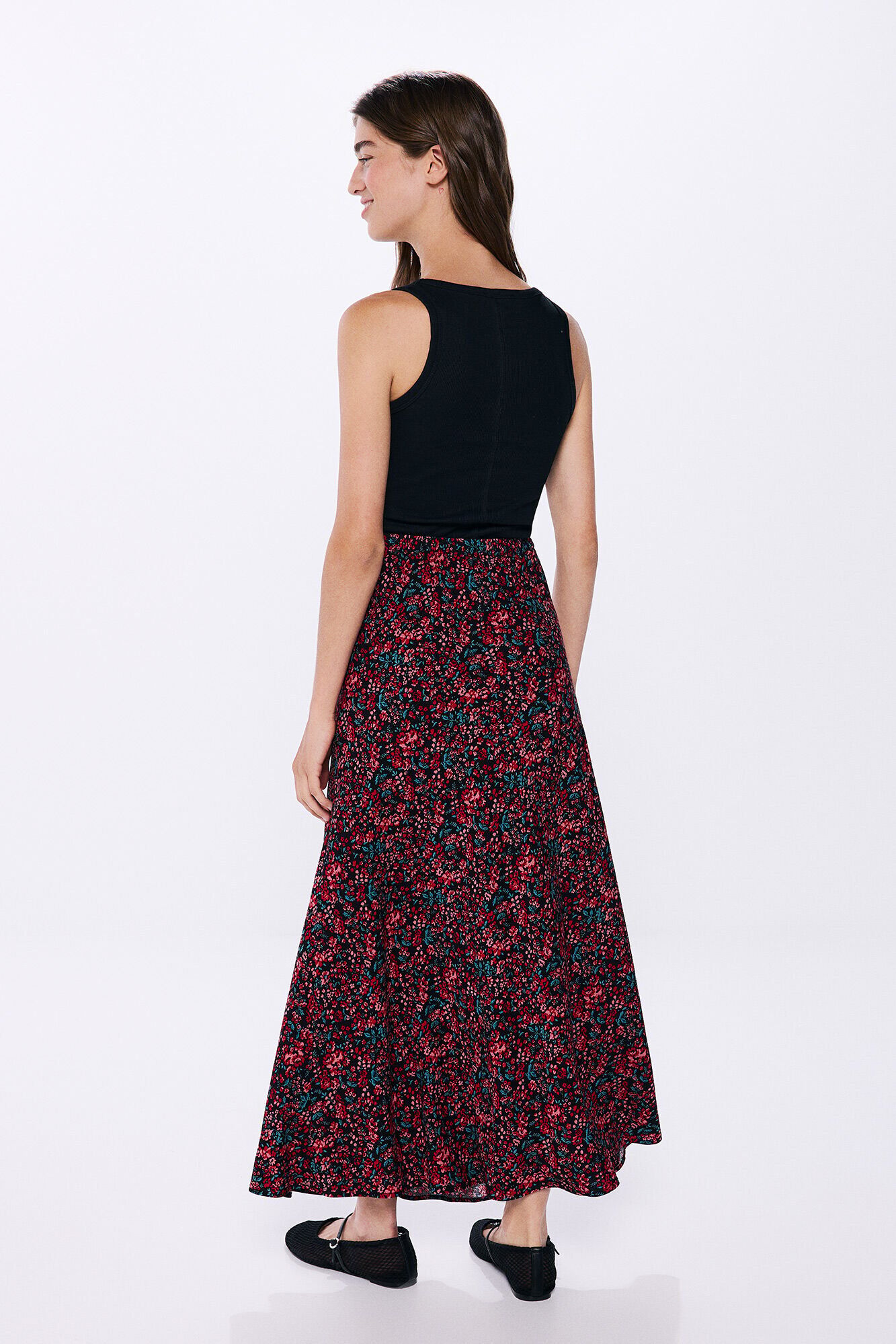 Springfield Falda midi estampada negro
