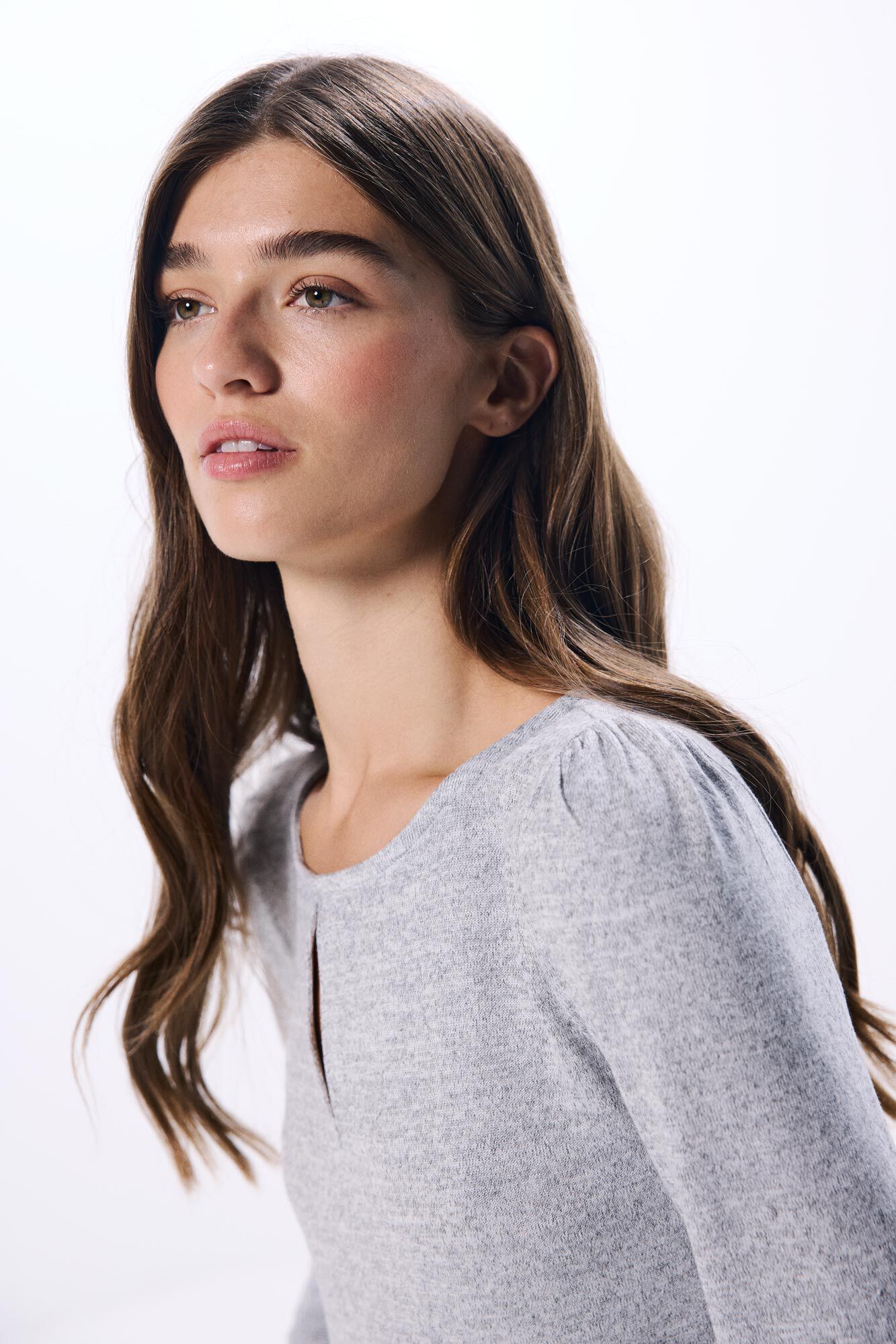 Springfield Playera abertura escote tejido cortado