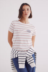 Springfield Playera rayas texto blanco