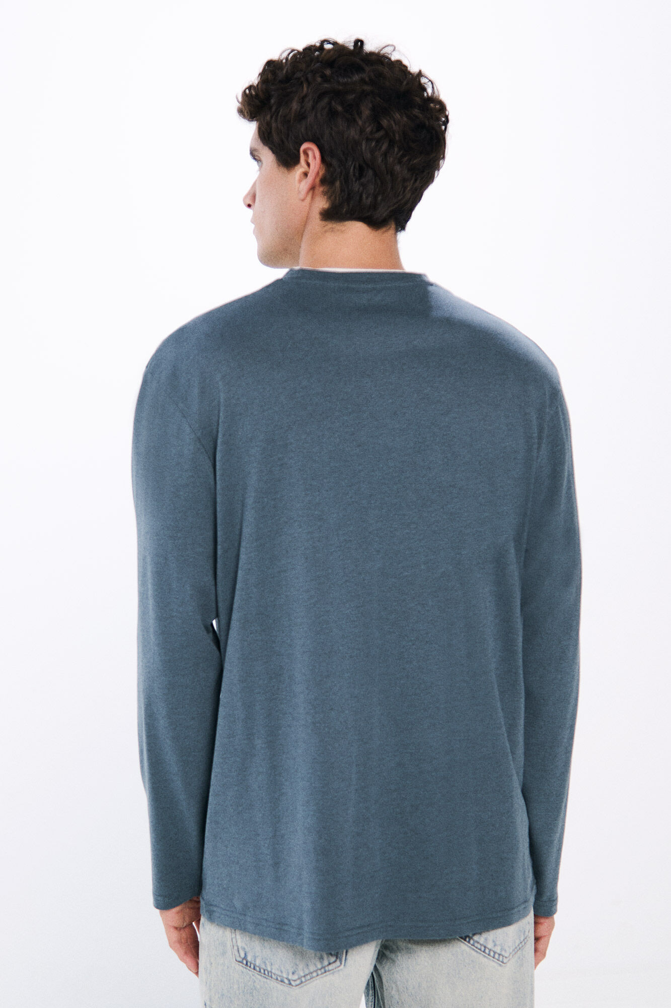 Springfield Camiseta manga larga doble melange azul