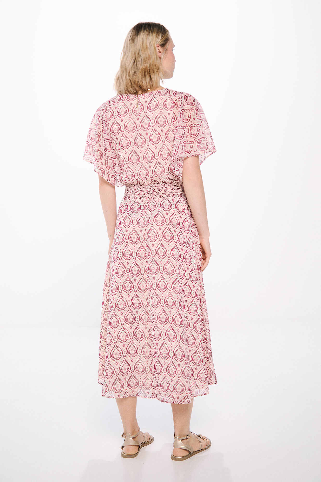 Springfield Vestido midi mangas capa fucsia
