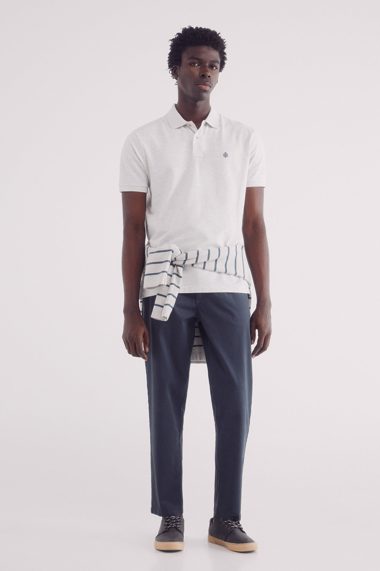 Springfield Polo piqu&eacute; b&aacute;sico fantas&iacute;a regular fit gris