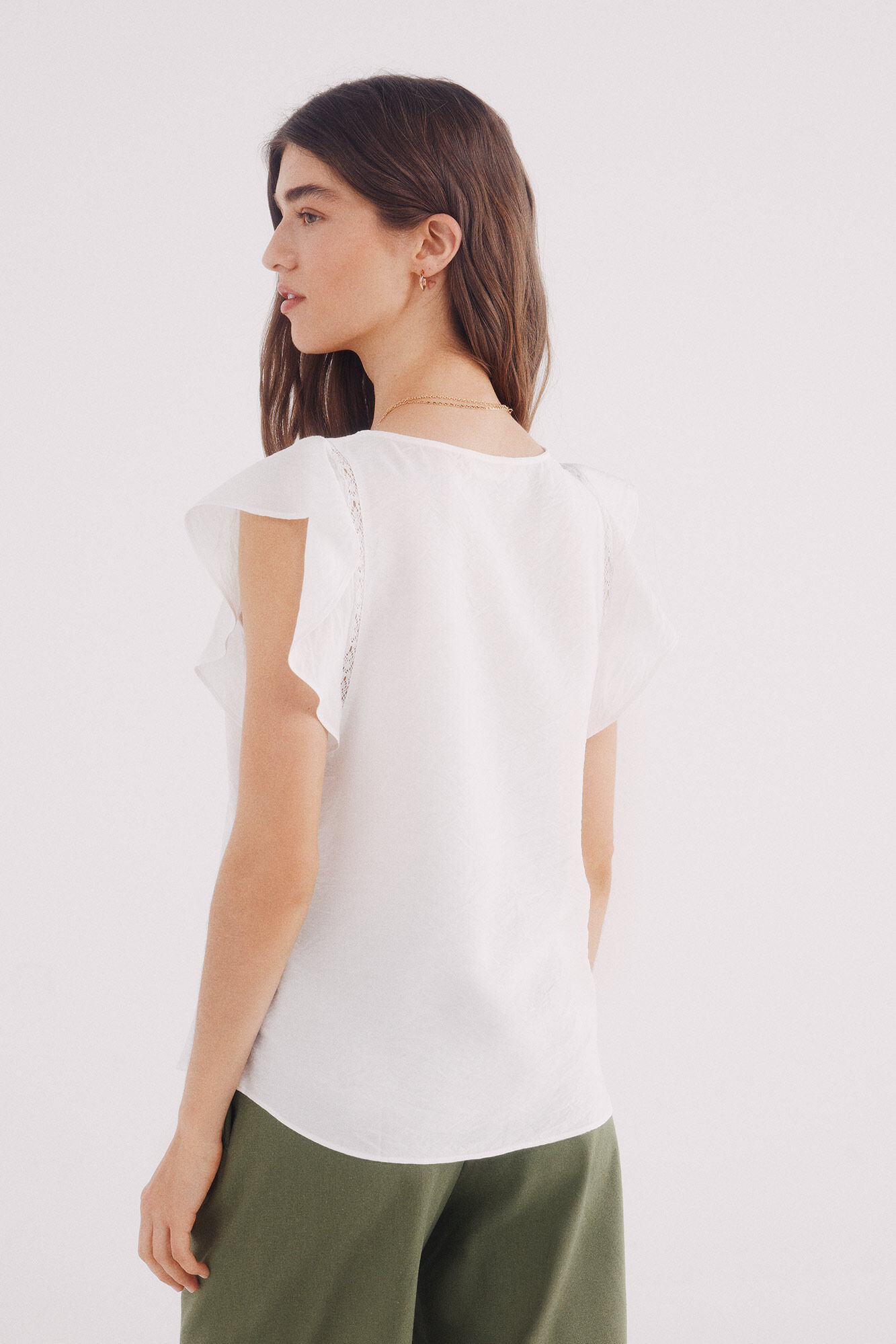 Springfield Blusa volantes caf&eacute;
