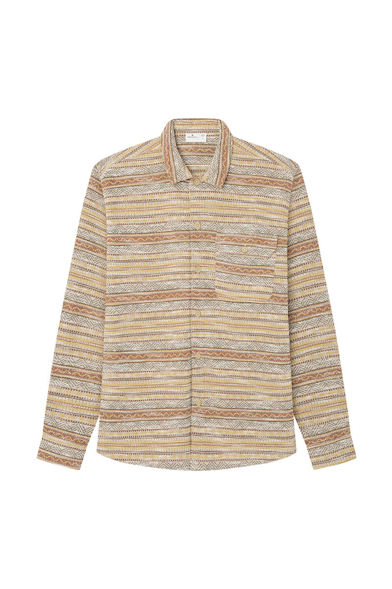 Springfield Camisa jacquard &eacute;tnico nude
