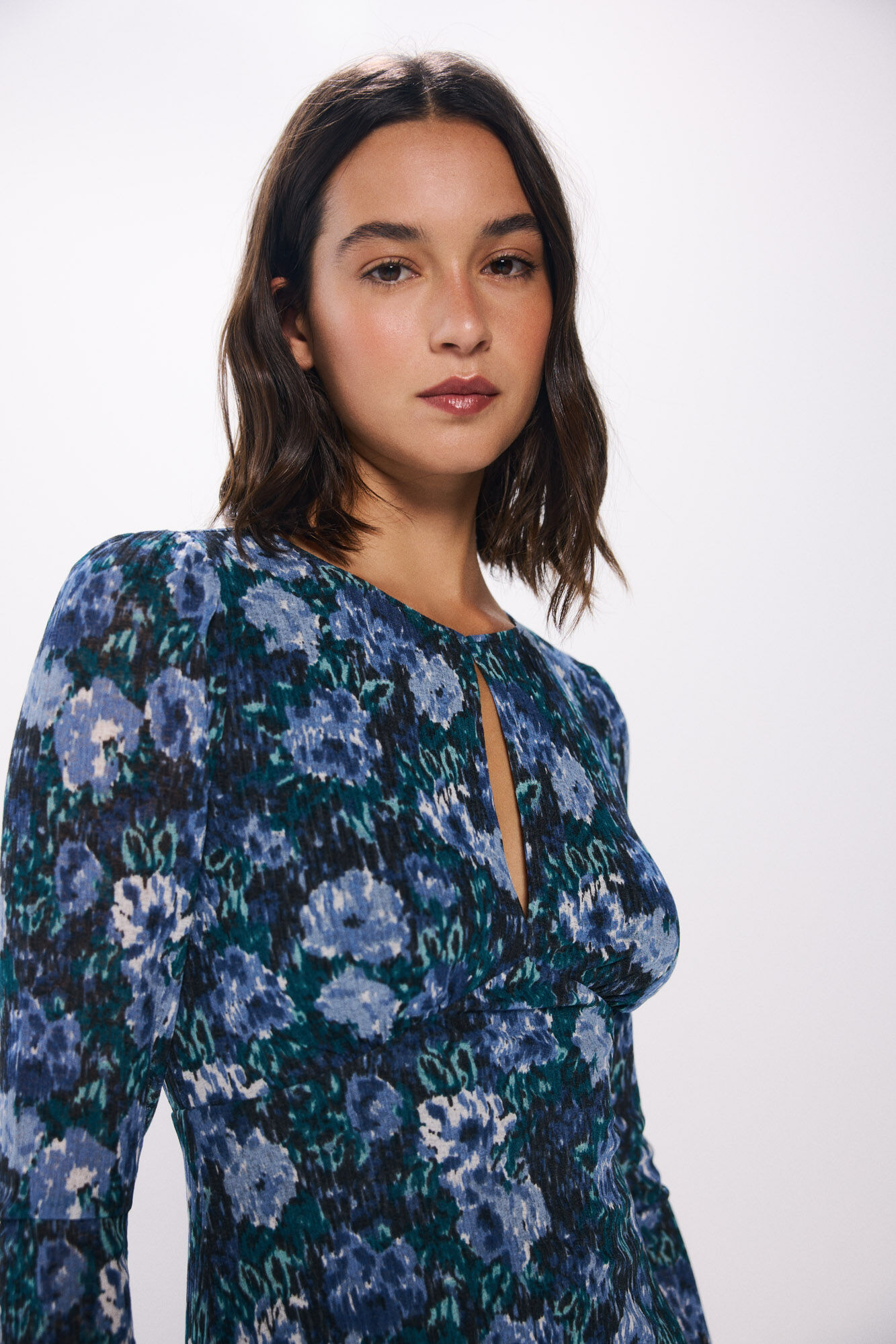 Springfield Vestido midi estampado flores azules