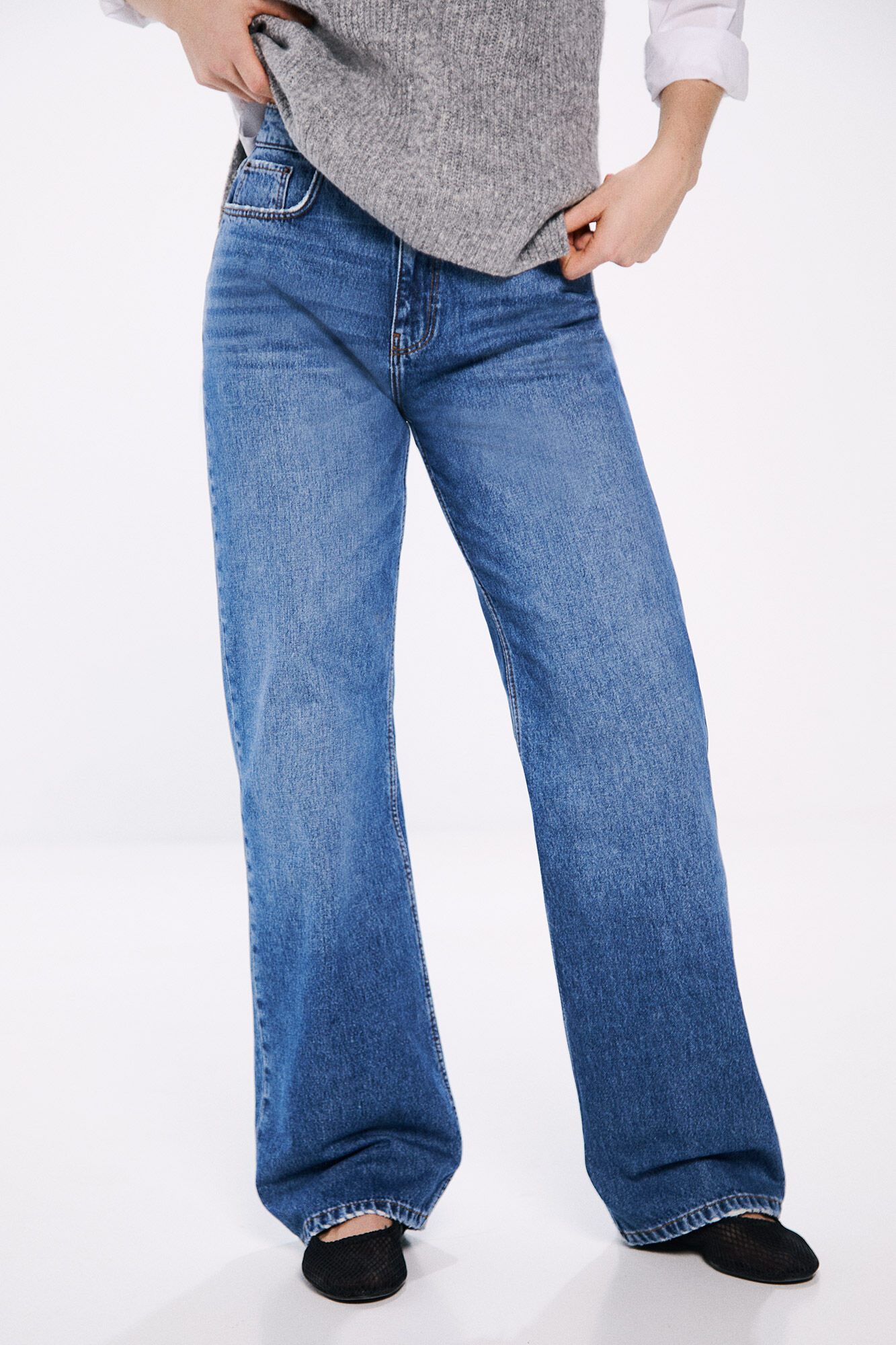 Springfield Jeans wide leg azul