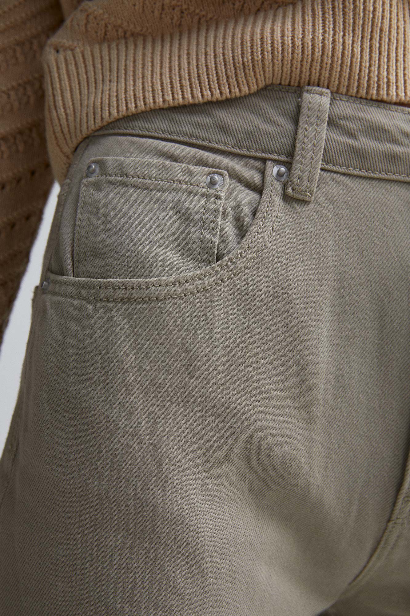 Springfield Jeans wide leg color kaki