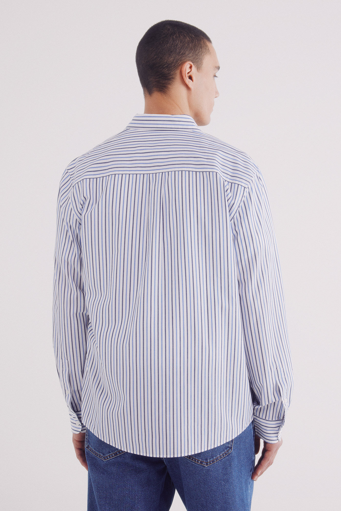 Springfield Camisa rayas popel&iacute;n azulado