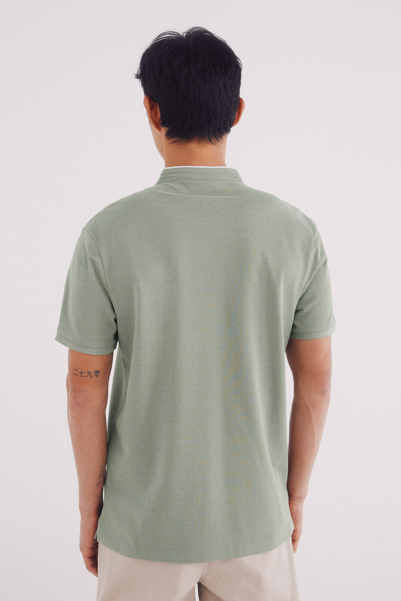 Springfield Polo piqu&eacute; mao oxford slim fit verde