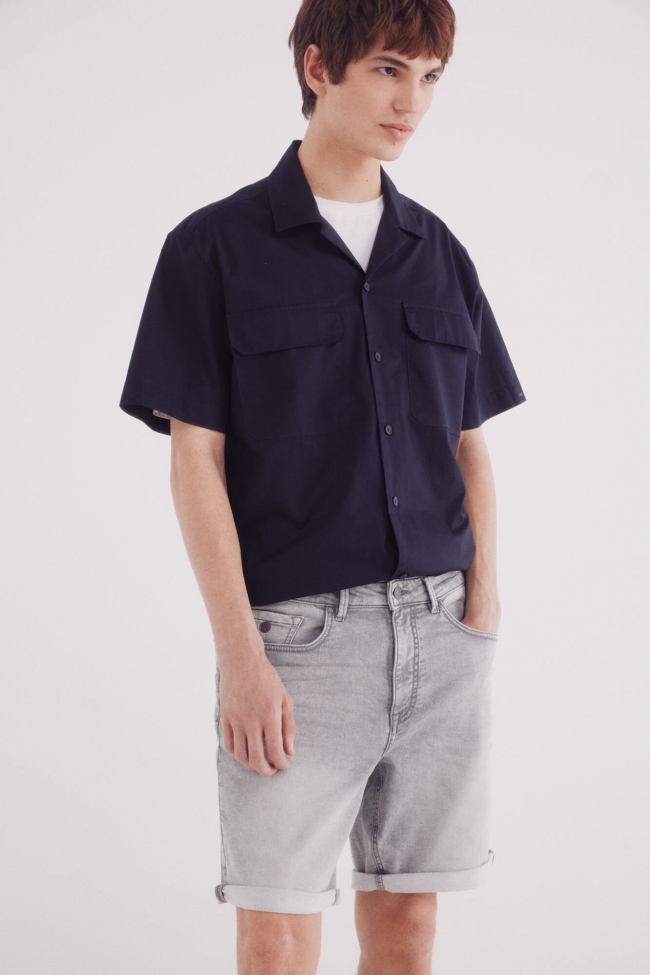 Springfield Bermuda en knit denim  gris