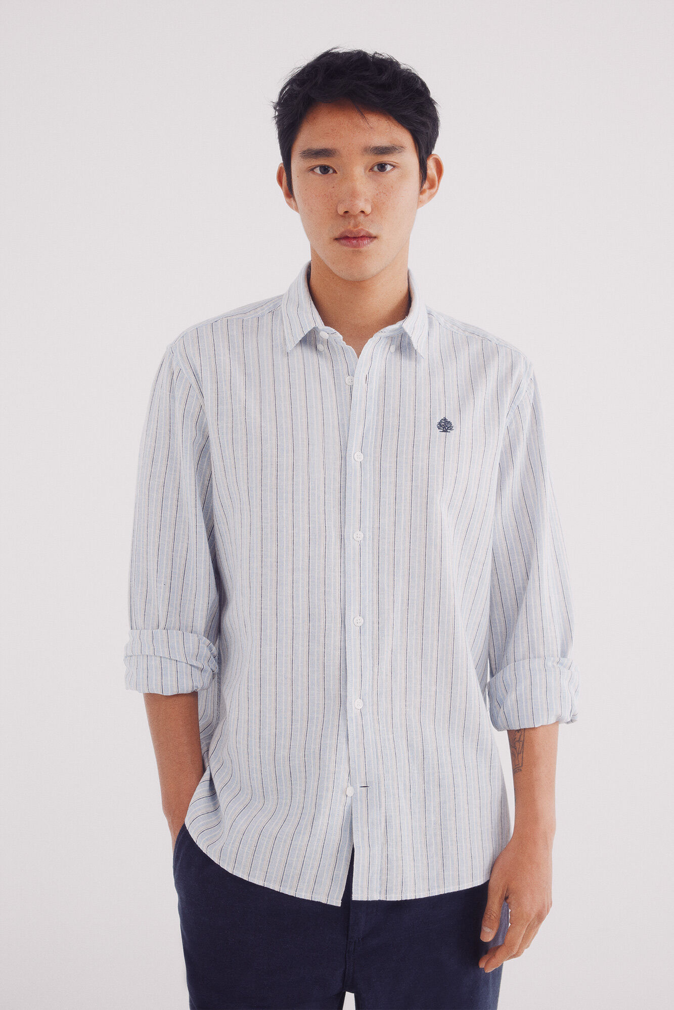 Springfield Camisa lino rayas