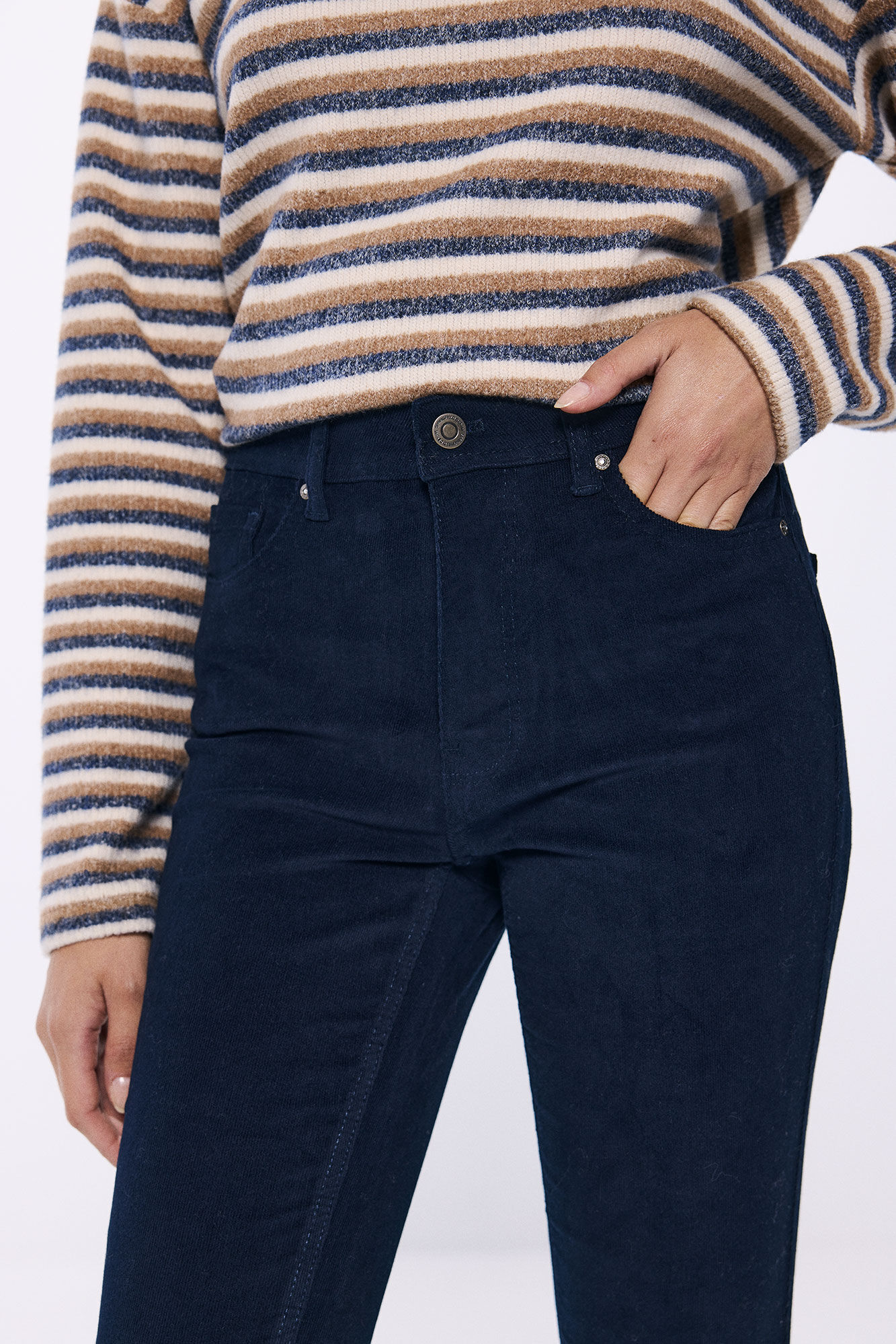 Springfield Pantalones slim pana azulado
