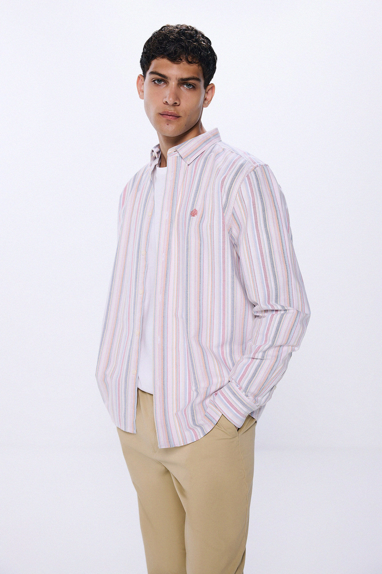 Springfield Camisa oxford rayas rojo