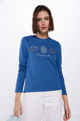 Springfield Sudadera &Eacute;tnica Bimateria azul