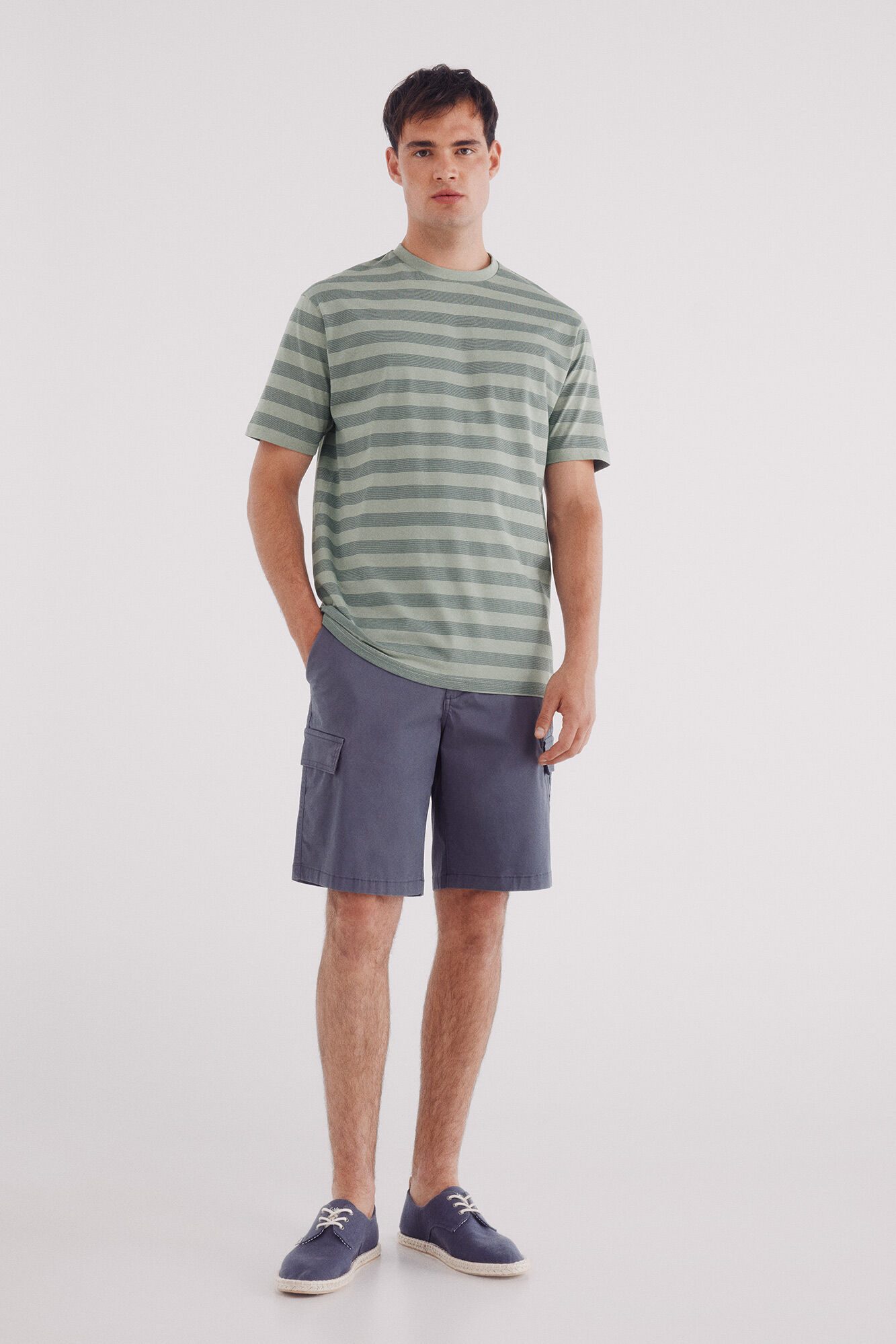 Springfield Playera microrraya azul indigo