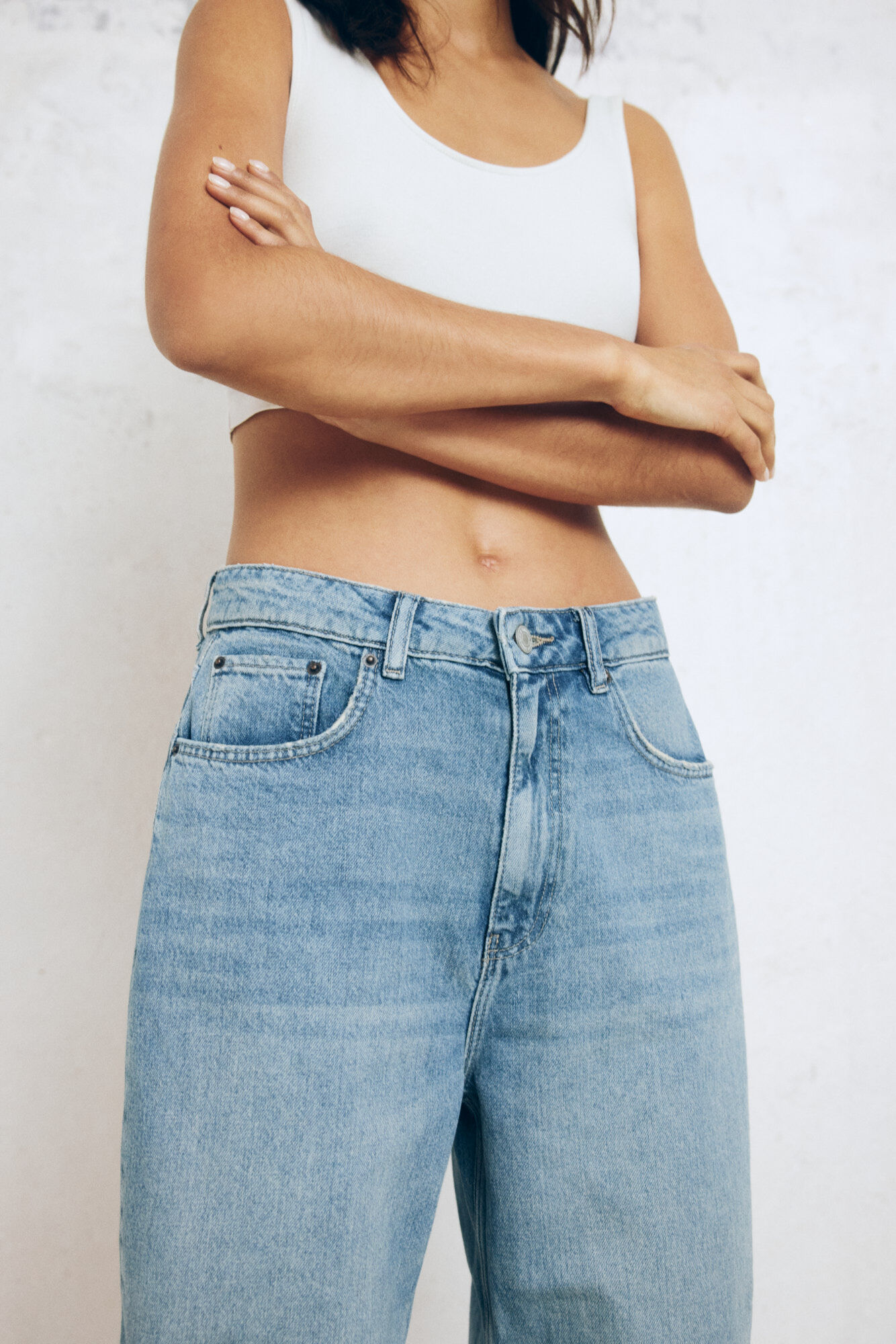 Springfield Jeans wide leg azul tinta